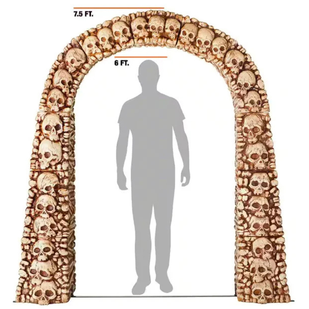Home Accents Skull and Bones Archway Halloween Entrance Decoration 7.5ft Image 6