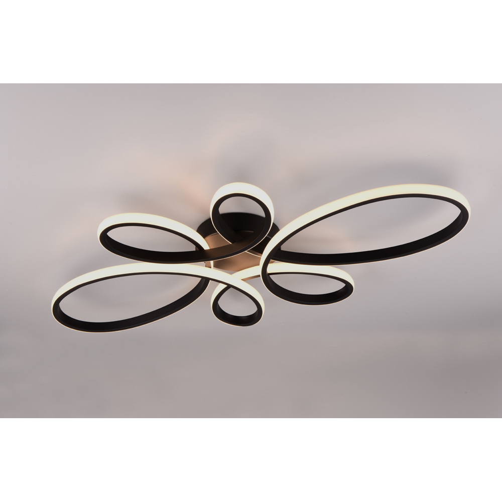 TRIO Fly Black Matt Integrated LED Ceiling Light Image 3