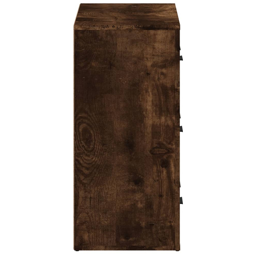 vidaXL 3 Drawer Smoked Oak Sideboard Set of 2 Image 7