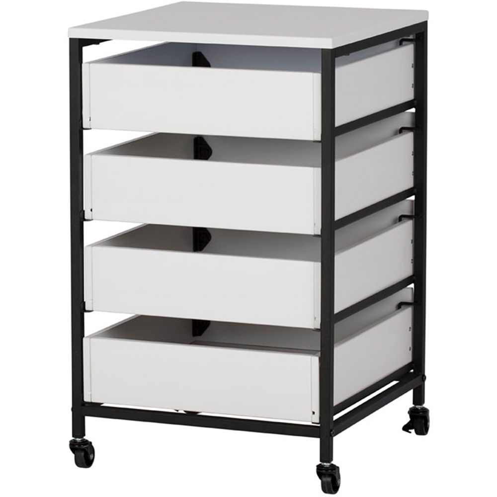 Sewing Online 10224 4 Drawer White with Black Frame Mobile Storage Organiser Image 5