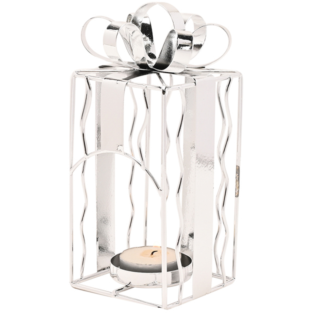 The Seasonal Gift Co. Present Shaped Metal Tealight Holder 16cm Image 4