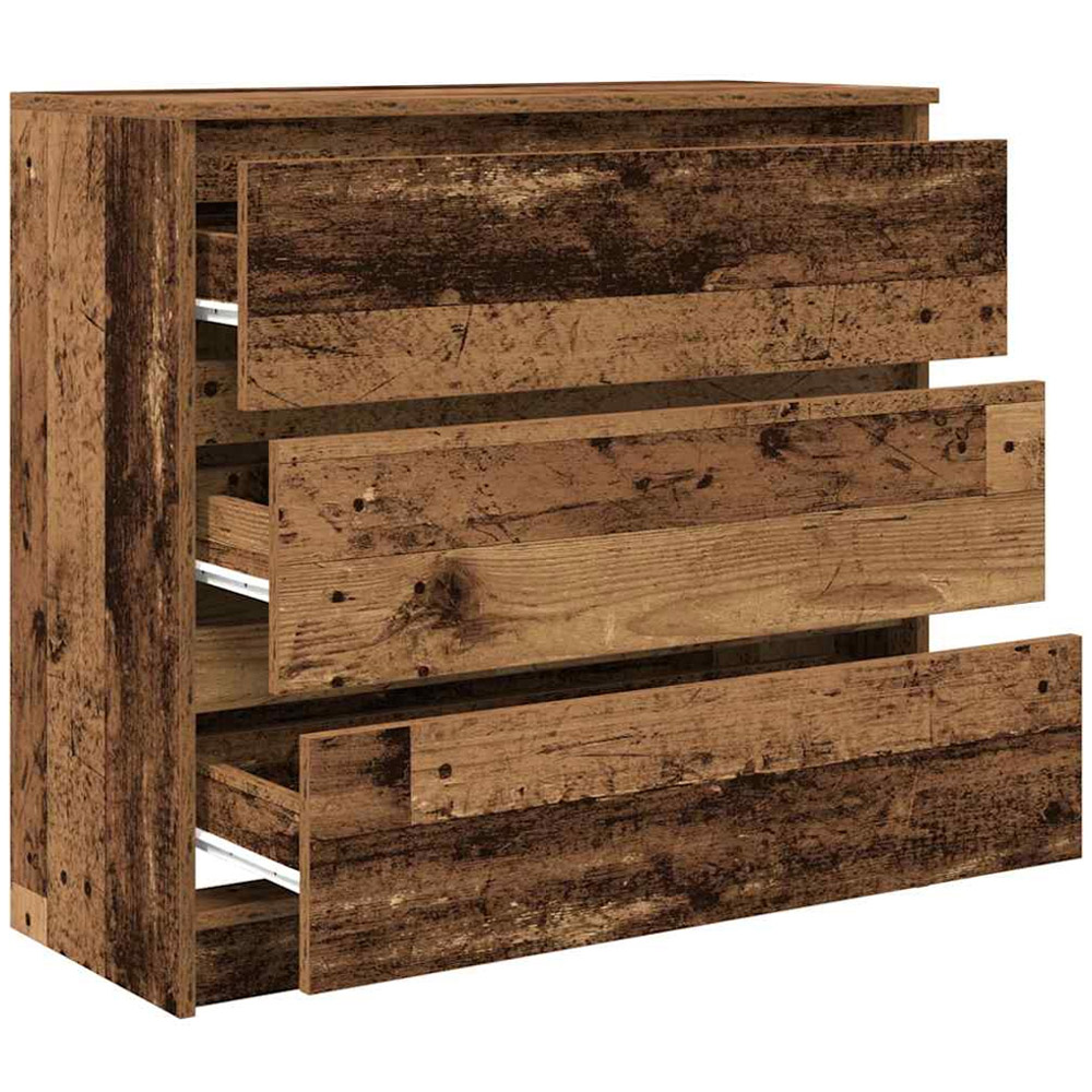 vidaXL 3 Drawer Old Wood Sideboard Image 5