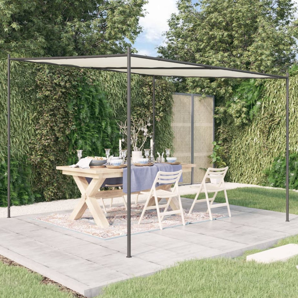 vidaXL 3 x 3m White Fabric and Steel Gazebo Image 1