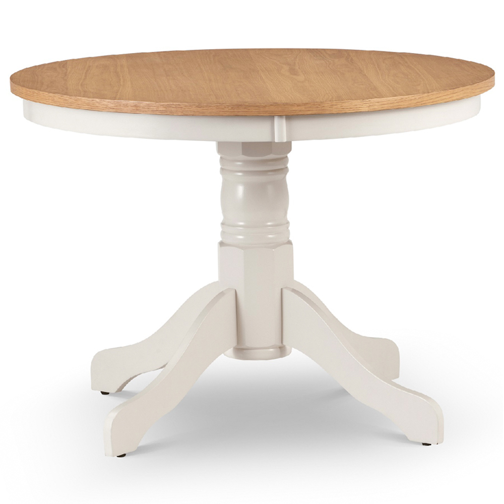 Julian Bowen Davenport 4 Seater Round Dining Set Oak and Ivory Image 4