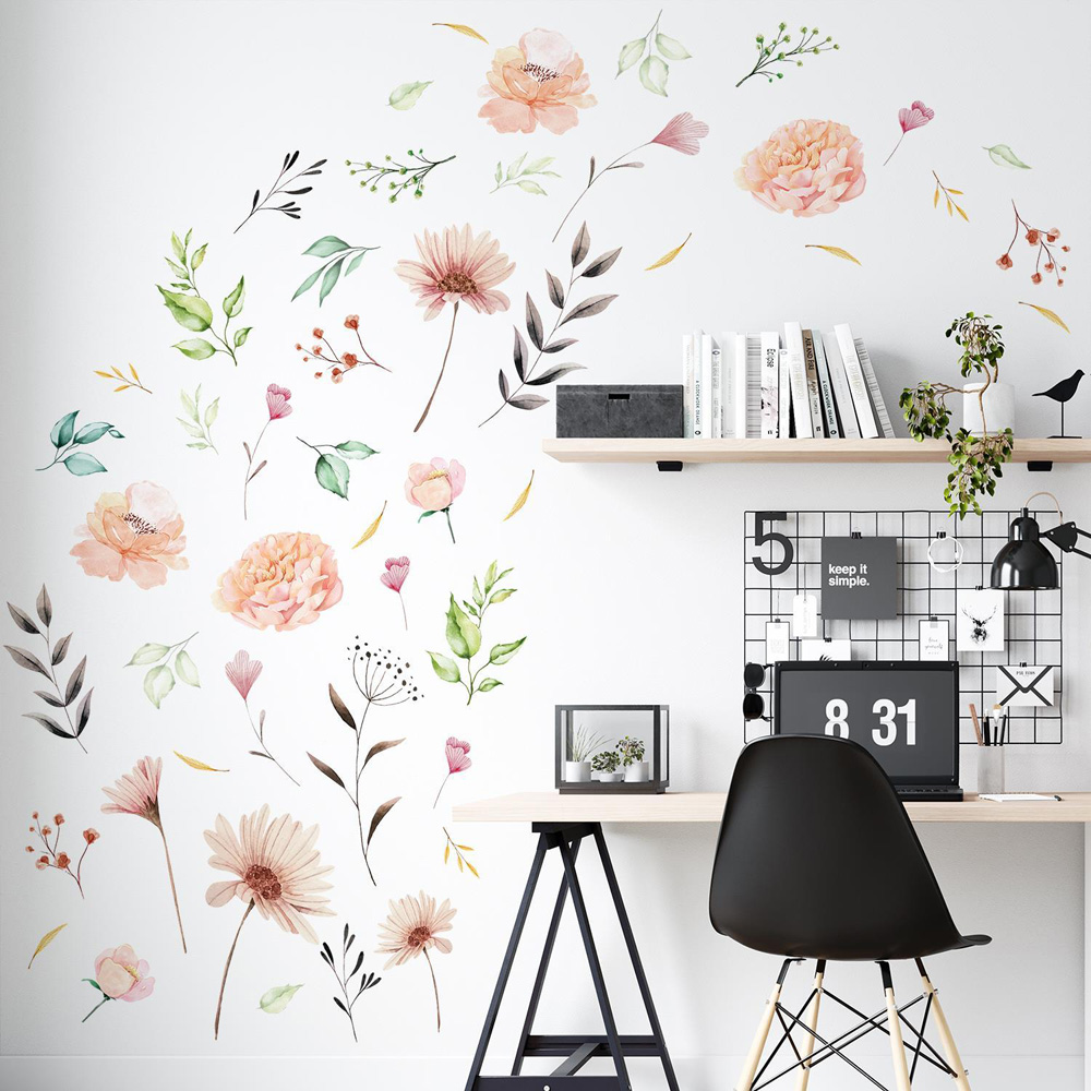 Walplus Delicate Watercolour Flower Theme Wall Stickers Image 4