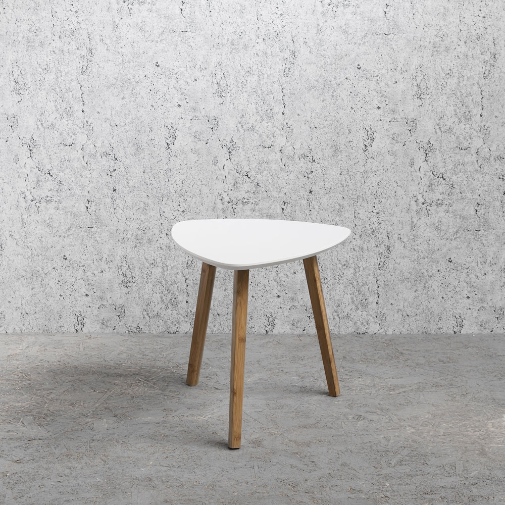 Noa and Nani Malme White and Natural Pine Small Side Table Image 7