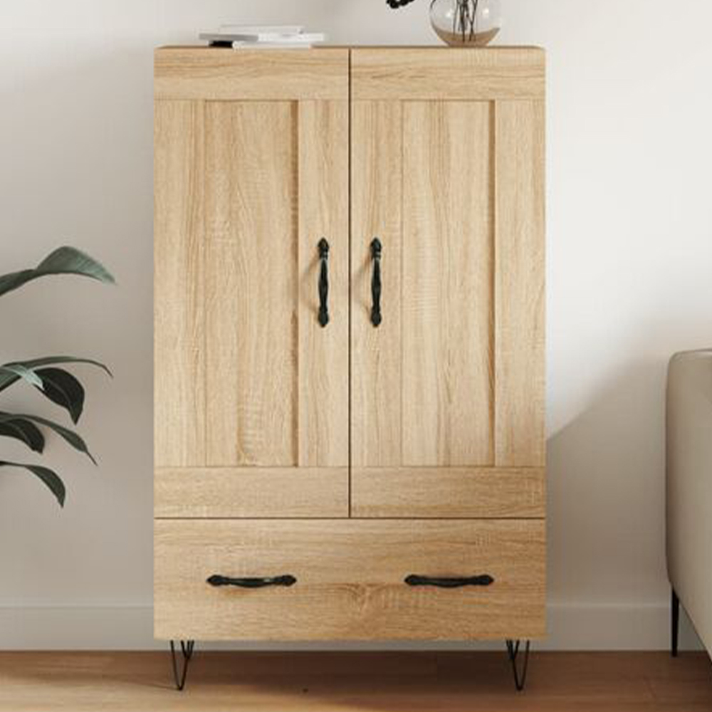 vidaXL 2 Door Single Drawer Sonoma Oak Highboard Image 1