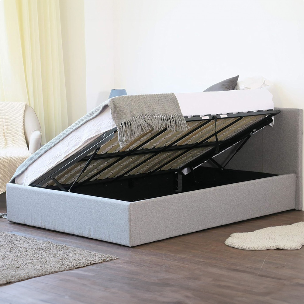 Home Treats Double Grey Ottoman Bed Image 5