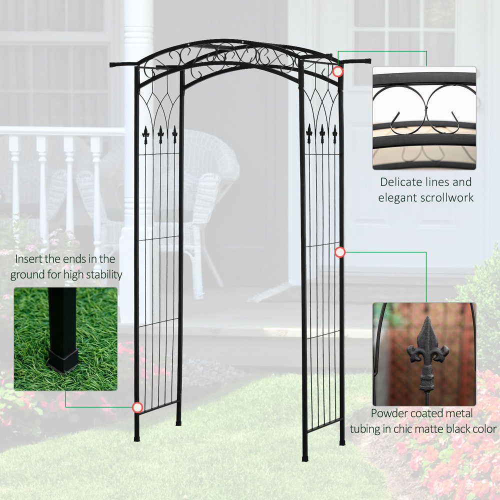 Outsunny 7 x 4ft Metal Garden Arch Image 3