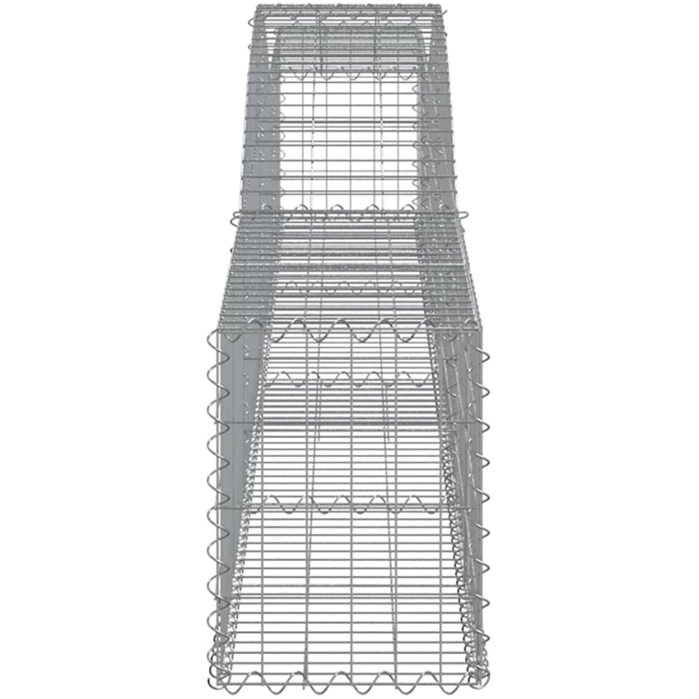 vidaXL Silver Galvanised Iron Arched Gabion Basket 400 x 30 x 40/60cm 4 Pack Image 4