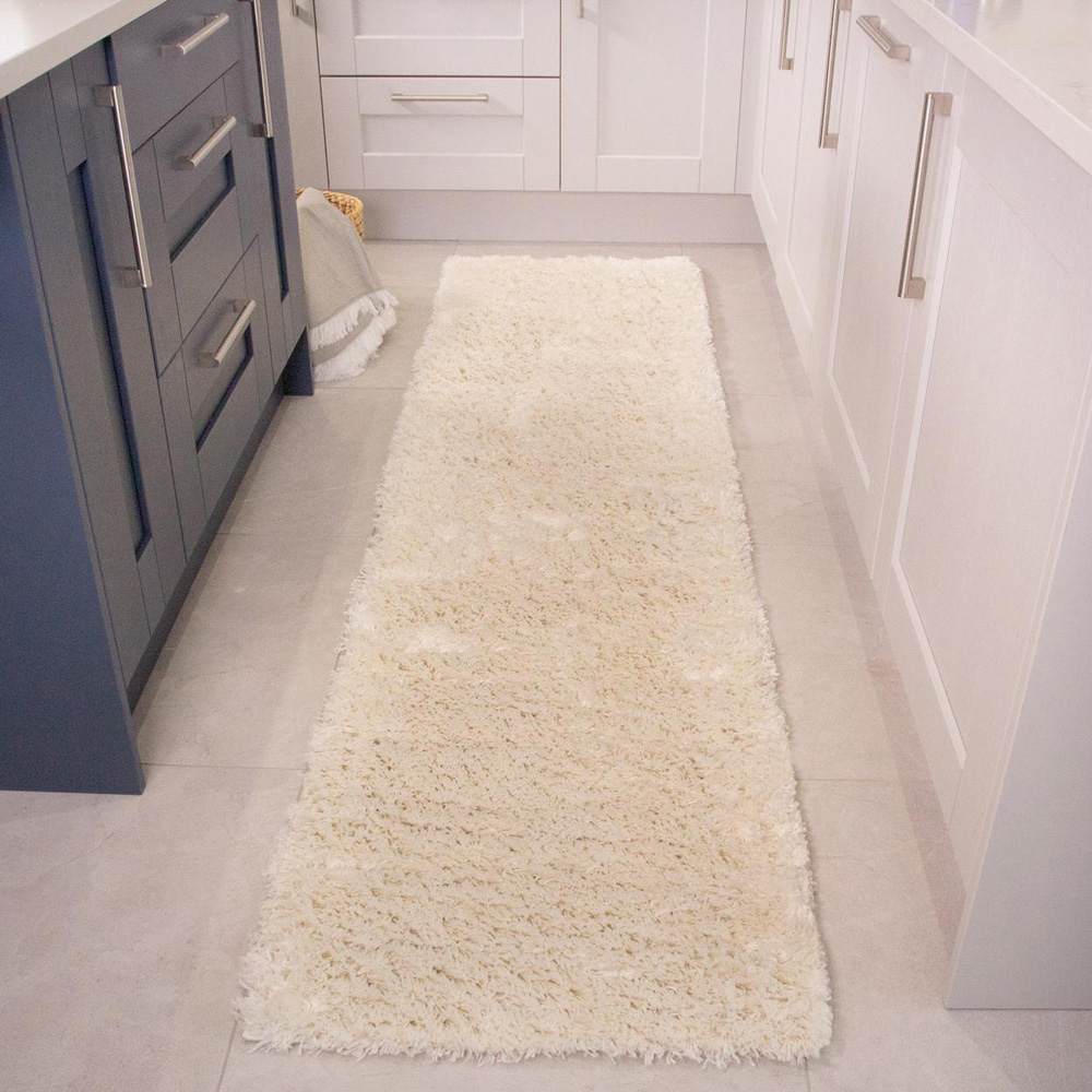 Kukoon Nore Cream Shaggy Rug 60 x 240cm Image 2