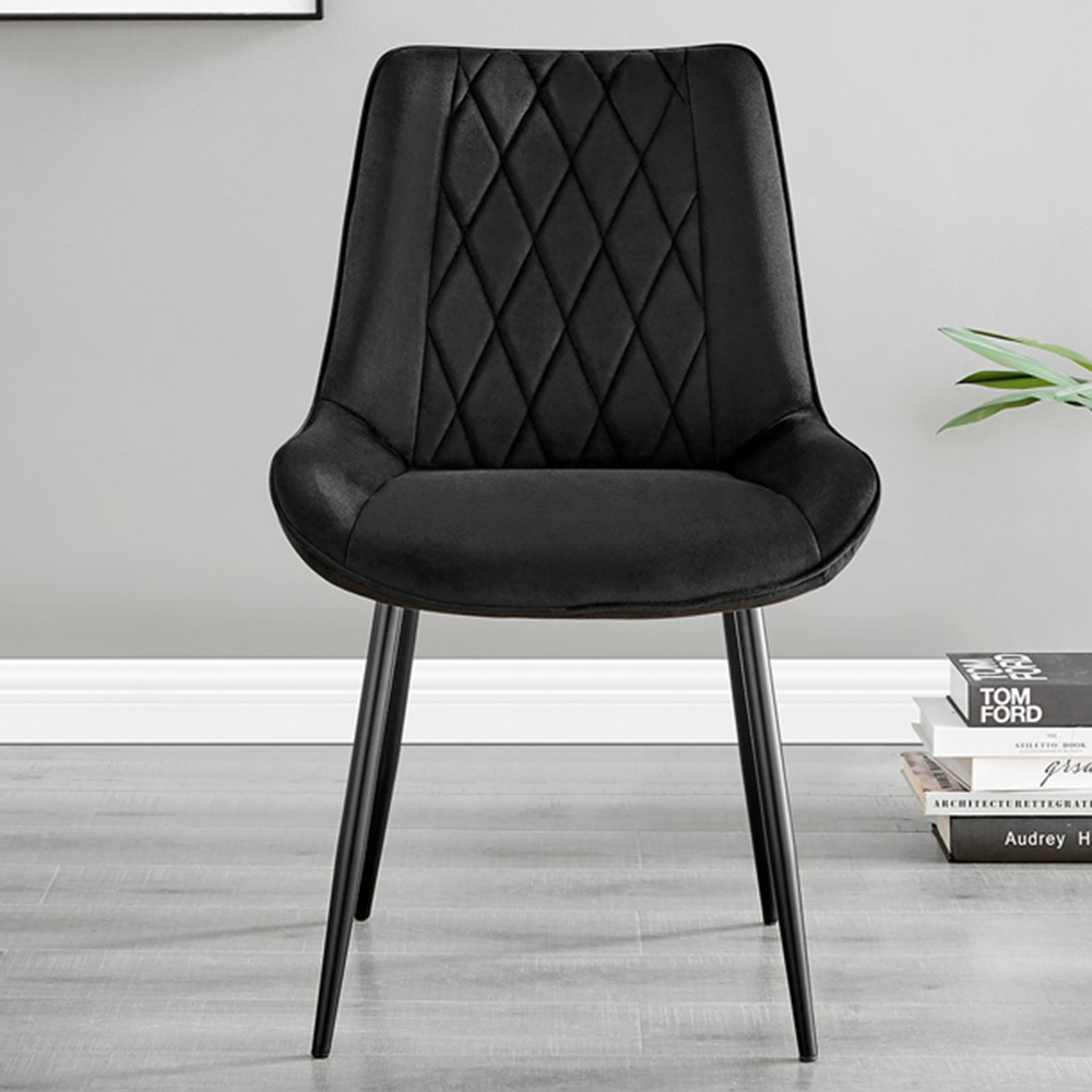 Furniturebox Lucia Cesano 6 Seater Dining Set Black Gloss Image 3