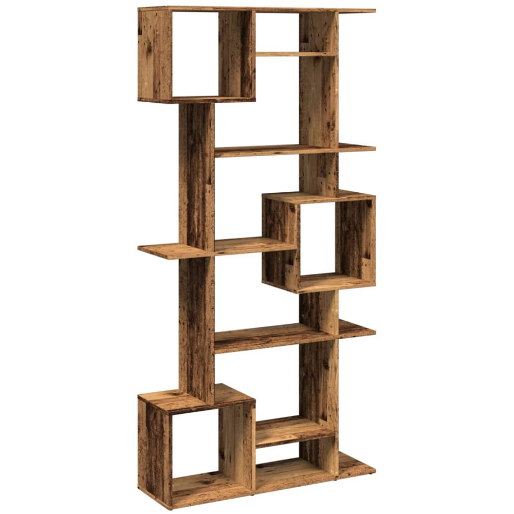 vidaXL 9 Shelf Smoked Oak Bookcase Image 3