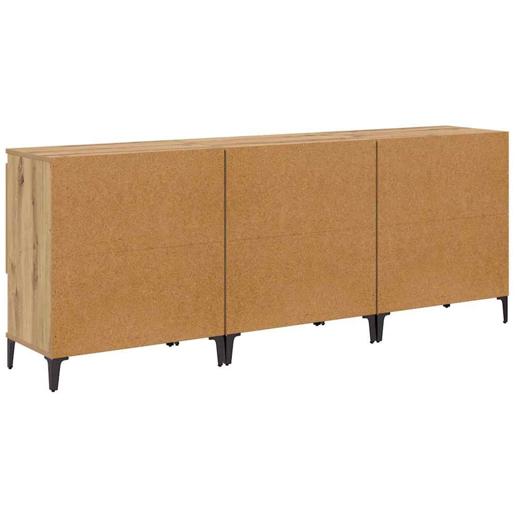 vidaXL 2 Door 2 Shelf Artisan Oak Compact Sideboard Set of 3 Image 7