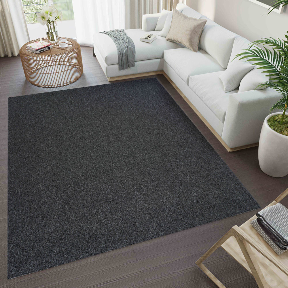 Desire Rugs Simple Dark Grey Low Pile Felt Backing Tufted Rug 220 x 60cm Image 5