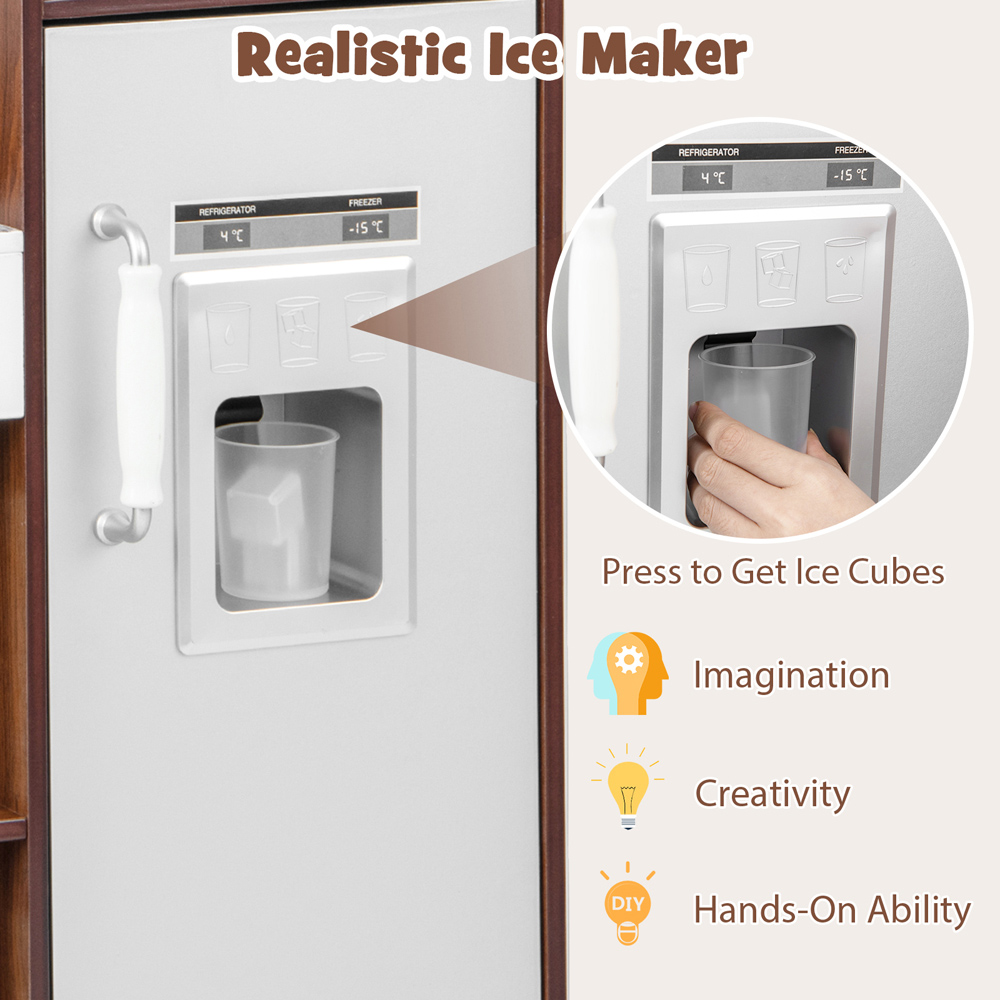 Costway Kids Coffee Kitchen Play Set with Lights Image 7