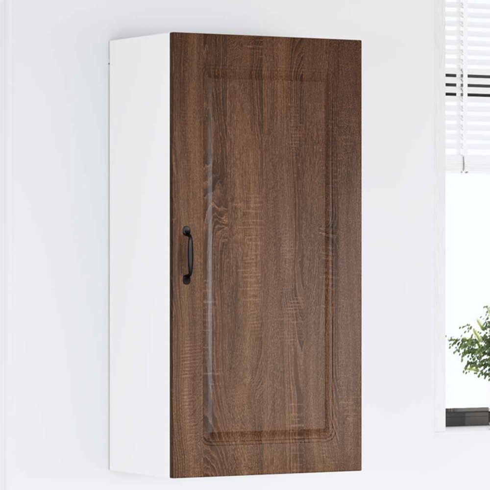 vidaXL Single Door Brown Oak Kitchen Wall Cabinet Image 1