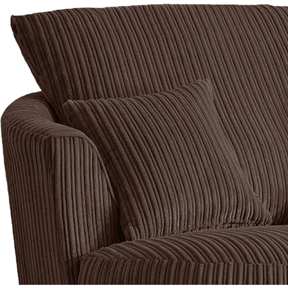 Portland Luxor Chocolate Jumbo Cord Swivel Chair Image 4