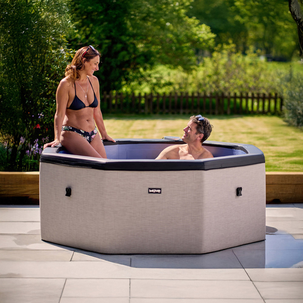 Wave Spas Como 6 Person Charcoal Black Eco Foam Hot Tub with EnergySave Bundle Image 2