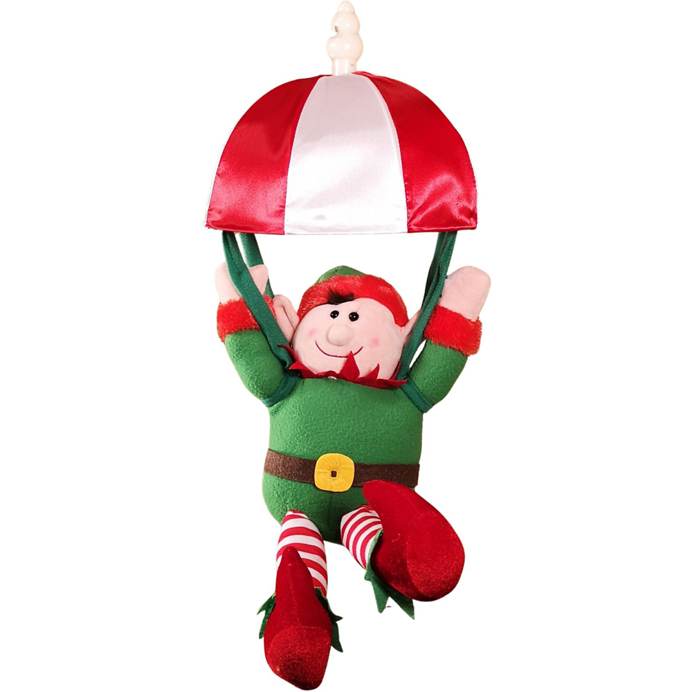 Premier Animated and Musical Elf Kicking Leg Parachuting Christmas Decoration 45cm Image 1