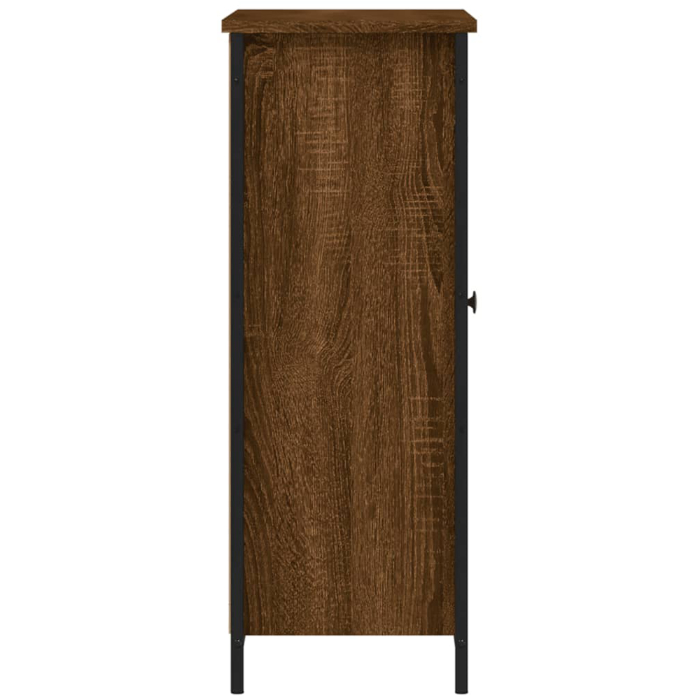 vidaXL Single Door 3 Open Shelf Brown Sideboard Image 7