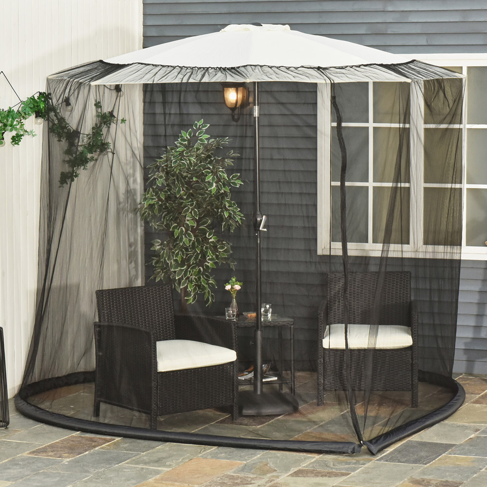 Outsunny Umbrella Table Insect Net Screen with Zipped Door 2.3m Image 2
