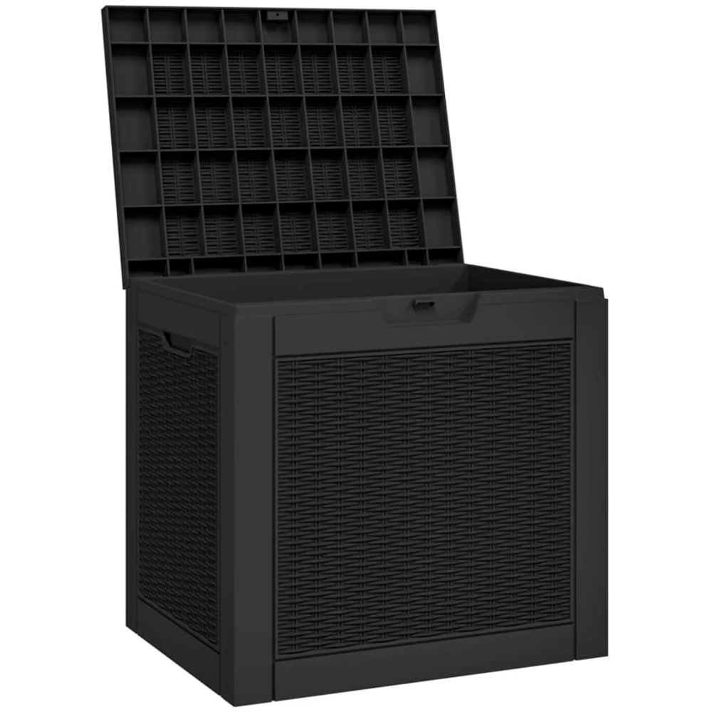 vidaXL 118L Black Polypropylene Garden Storage Box Image 3