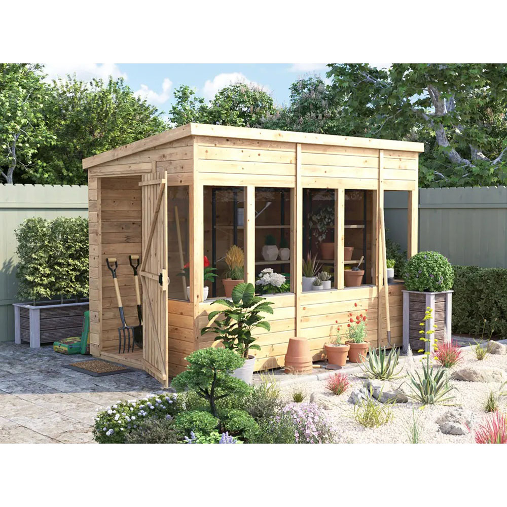 Dunster House Overlord 6 x 10ft Modular Brown Superfelt Pent Potting Shed Image 2