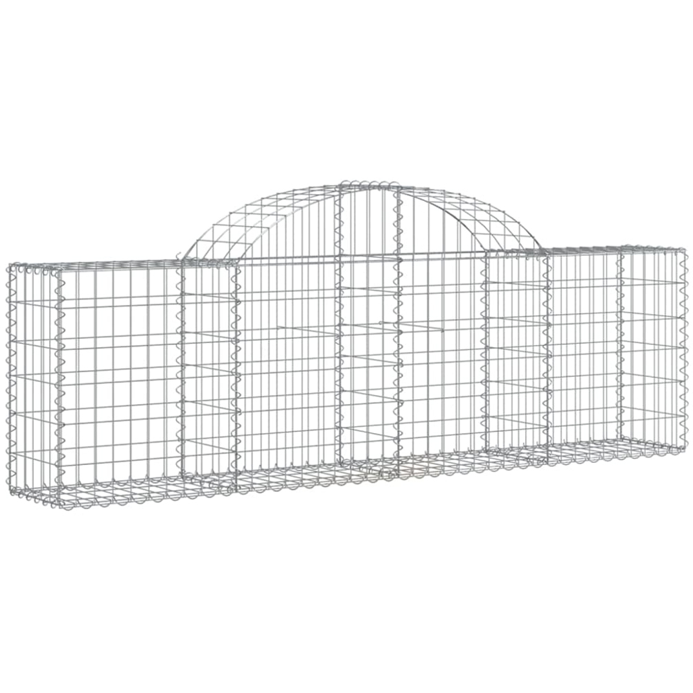 vidaXL Silver Galvanised Iron Gabion Basket 200 x 30 x 60/80cm 7 Pack Image 1