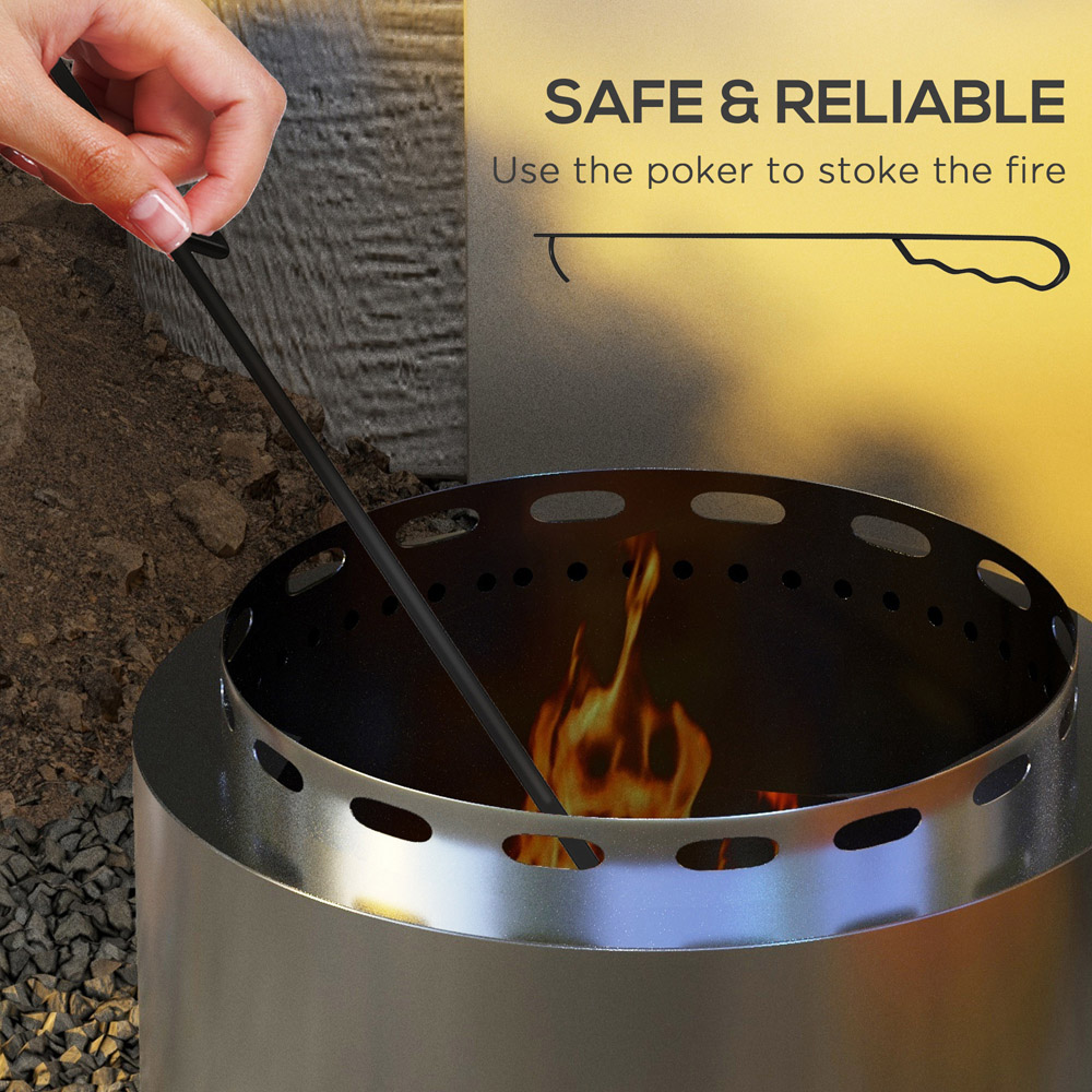 Outsunny Smokeless Silver Fire Pit Image 5