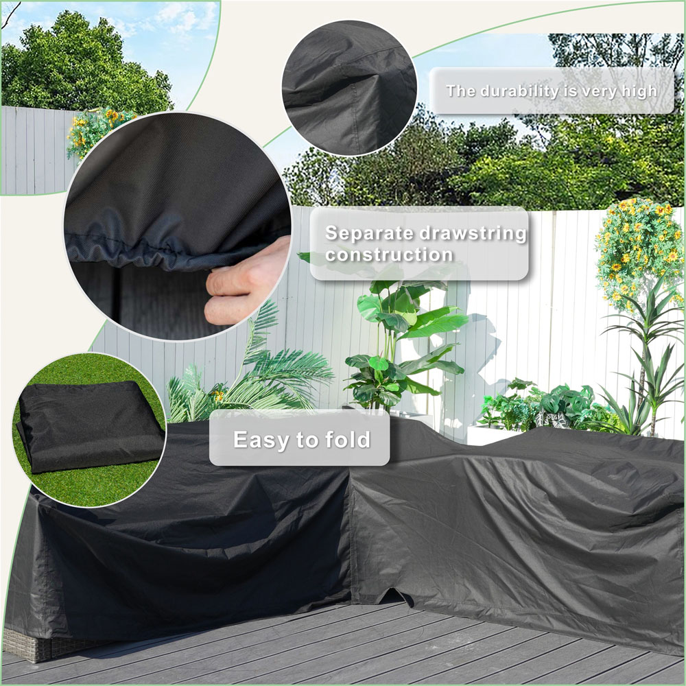 Direct Wicker L-Shaped Sofa Rain Cover 255 x 255cm Image 5