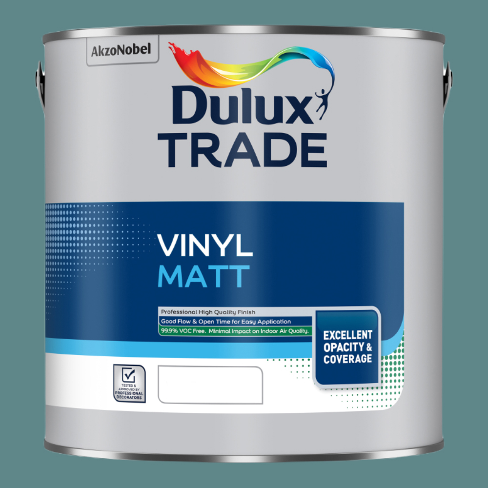 Dulux Trade Teal Voyage Walls and Ceilings Vinyl Matt Paint 2.5L Image 2