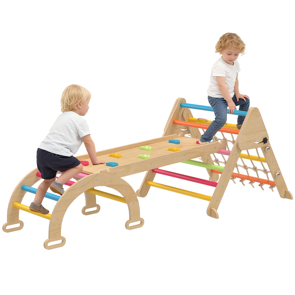 Tommy Toys AIYAPLAY 8-in-1 Toddler Multicolour Climbing Frame with Slide and Ramp Image 1