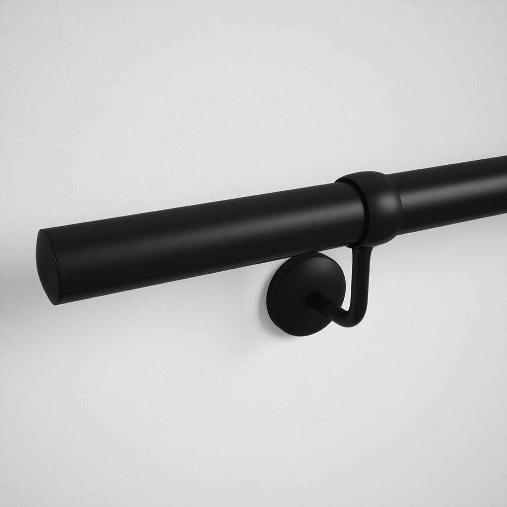 Forgeworks Matt Black Stair Hand Rail Kit 2.4m Image 6