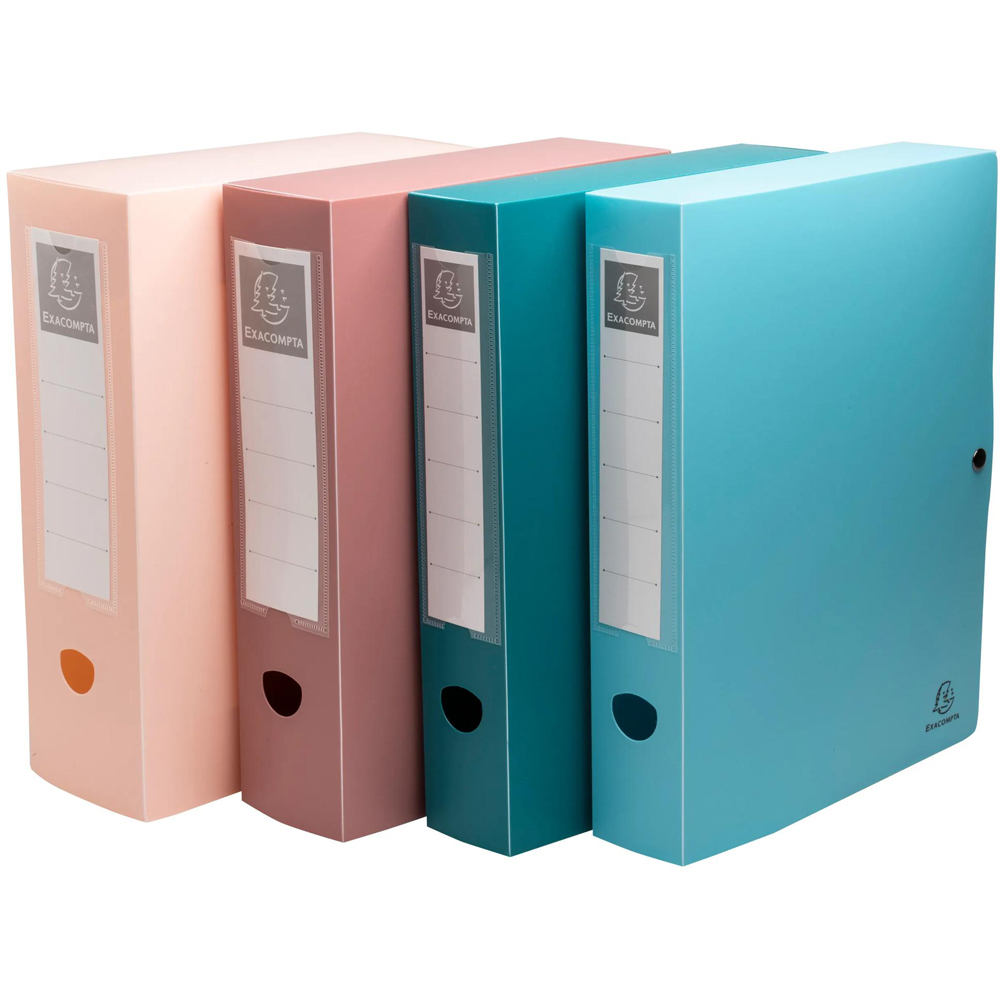 Exacompta Assorted Colour Recycled Snap Back Filing Box 5 Pack Image 6