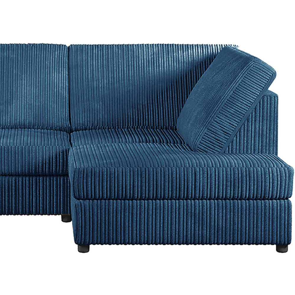 Luxor 4 Seater Marine Blue Jumbo Cord L-Shape Right Hand Corner Sofa Image 4