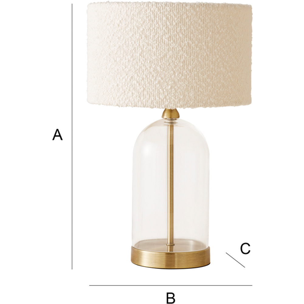ValueLights Jessy Gold and Cream Boucle Shade Glass LED Table Lamp Image 7