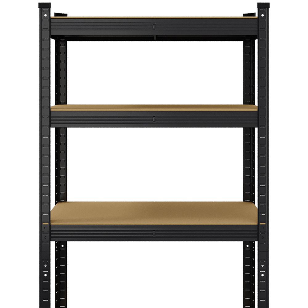 Living and Home 5 Shelf Black Galvanised Steel Shelving Unit Image 3