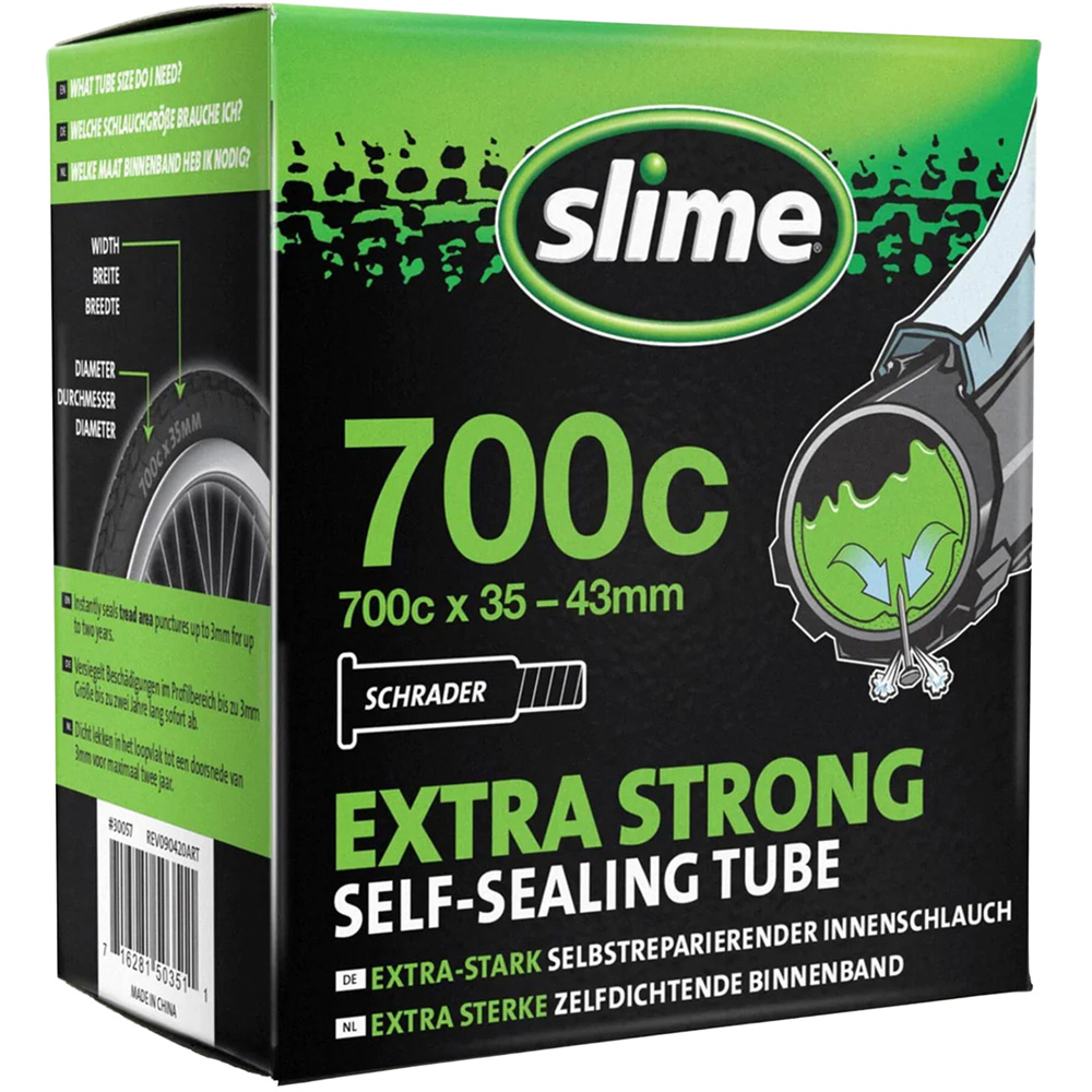 Slime 700c 35-43mm Bike Tyre Self Sealing Inner Tube with Schrader Valve 2 Pack Image 3
