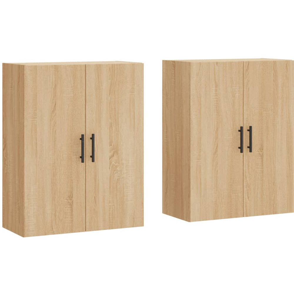 vidaXL 2 Door Sonoma Oak Wooden Wall-Mounted Cabinet Set of 2 Image 2