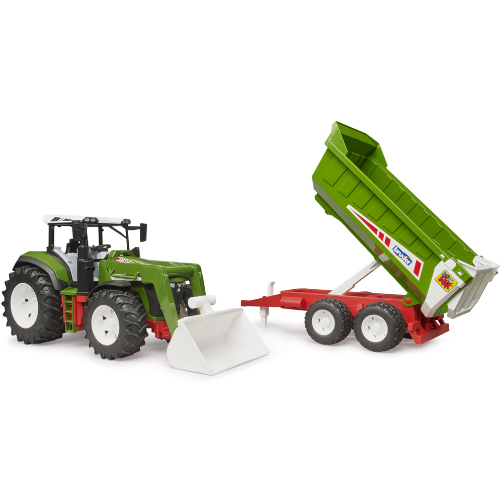 Bruder Kids ROADMAX Tractor with Front Loader and Tipping Trailer Playset Model Image 4