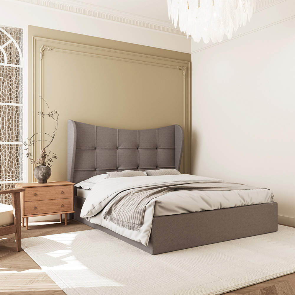 Seconique Verona Double Brown Fabric Gas Lift Ottoman Bed Frame Image 6