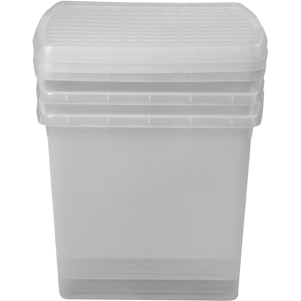 Wham Clip 37L Clear Square Storage Box with Lid 3 Pack Image 5