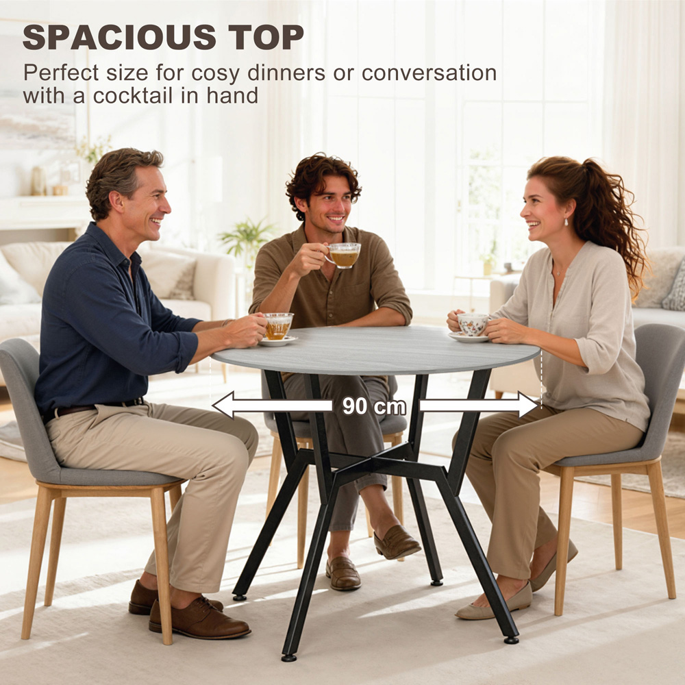 Portland 2 Seater Grey Wood Effect Small Dining Table Image 6