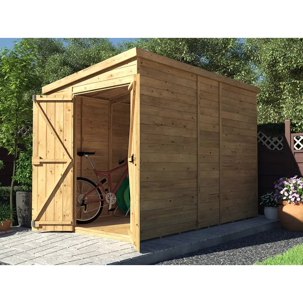 Dunster House Overlord 6 x 10ft Modular Brown Pent Garden Shed Image 2