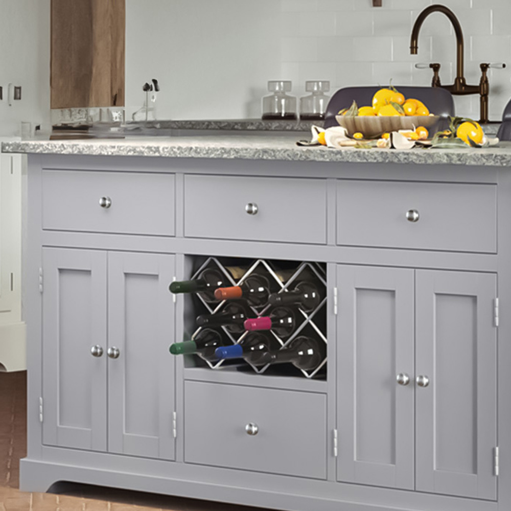 Baumhaus Kitchen Island 4 Door 4 Drawer Grey Cabinet with Grey Granite Worktop Image 2