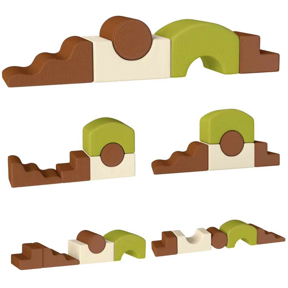 AIYAPLAY Toddlers Brown Climbing Block Play Set 5 Piece Image 3