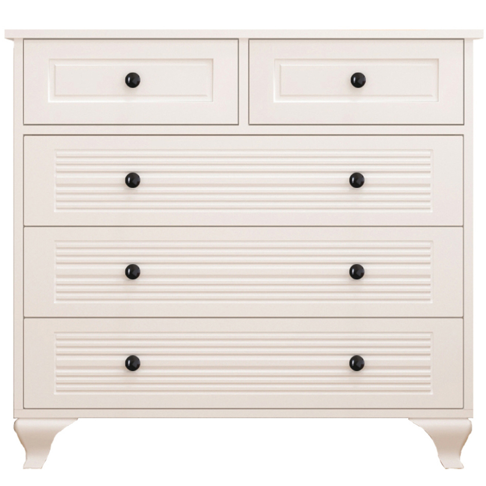 Evu Elise 5 Drawer White Chest of Drawers Image 2