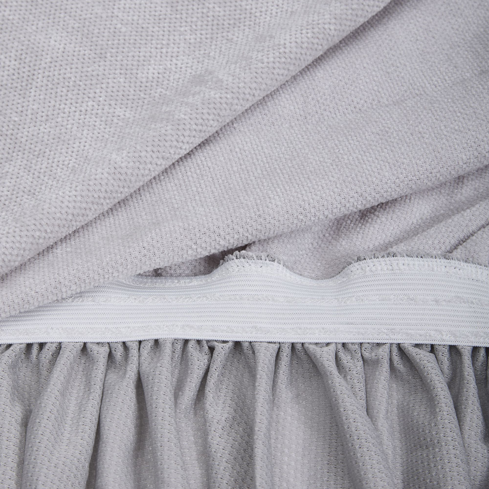 Living and Home 3 Seater Light Grey Vintage Chenille Sofa Cover Image 6