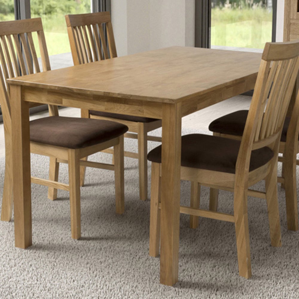 Nevada 4 Seater Dining Table Solid Oak Image 1